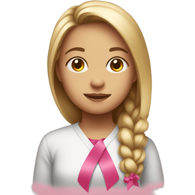 Girl with pink ribbon emoji