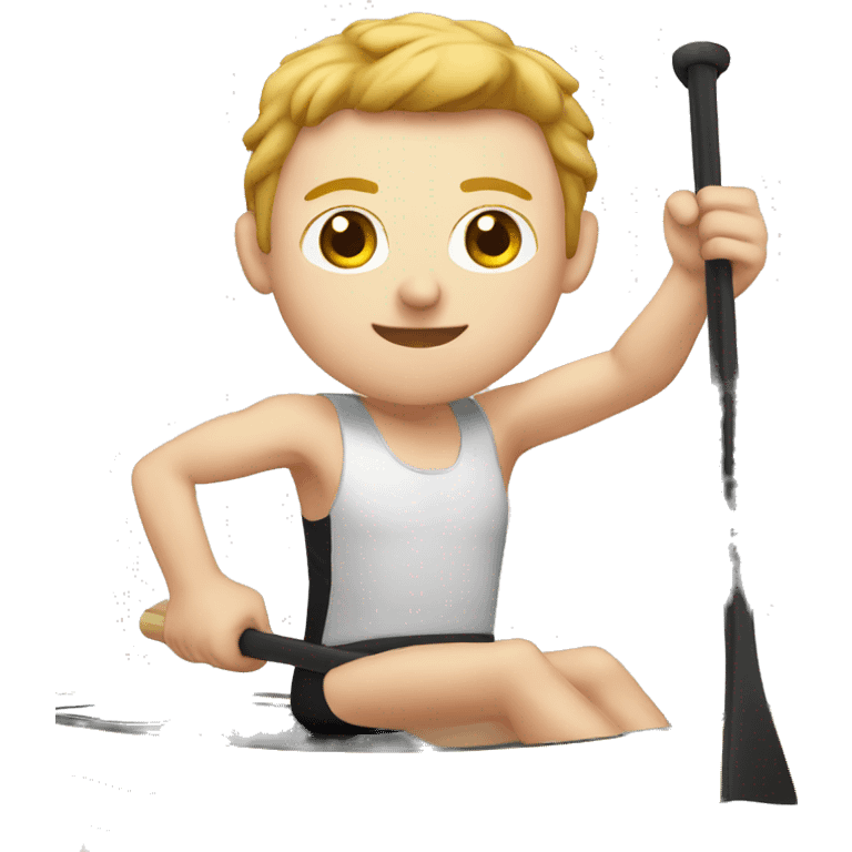 Male pale skin paddling a race SUP emoji