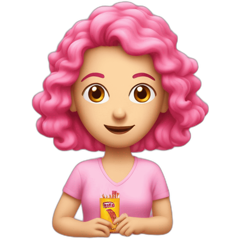 Pinke haare- Zigarette in der hand- schnell reden emoji