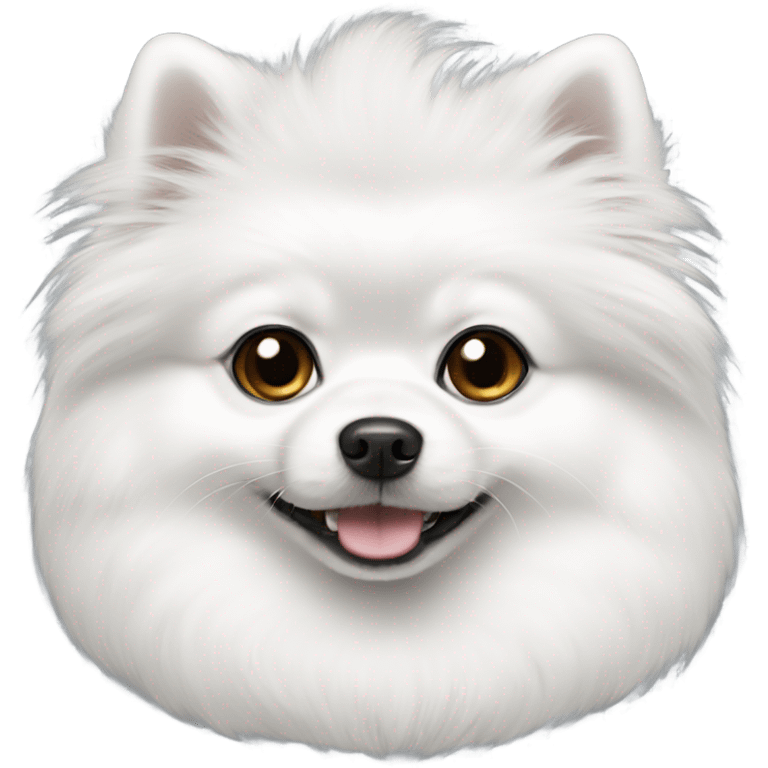 white pomeranian with one black ear emoji