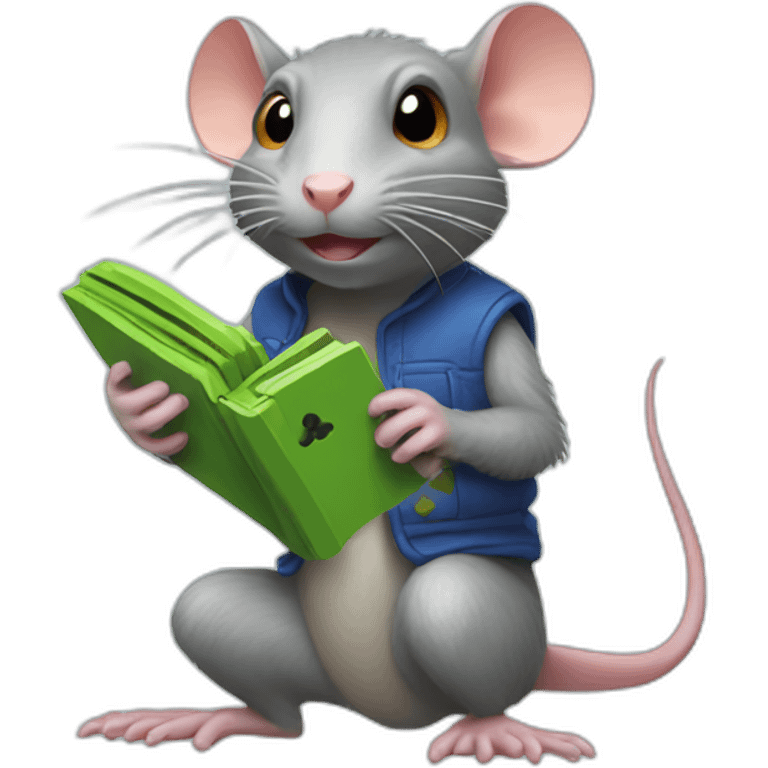 Rat with lizard playing playstation emoji