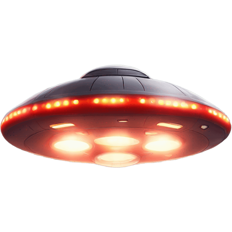 flyng UFO with red lights emoji