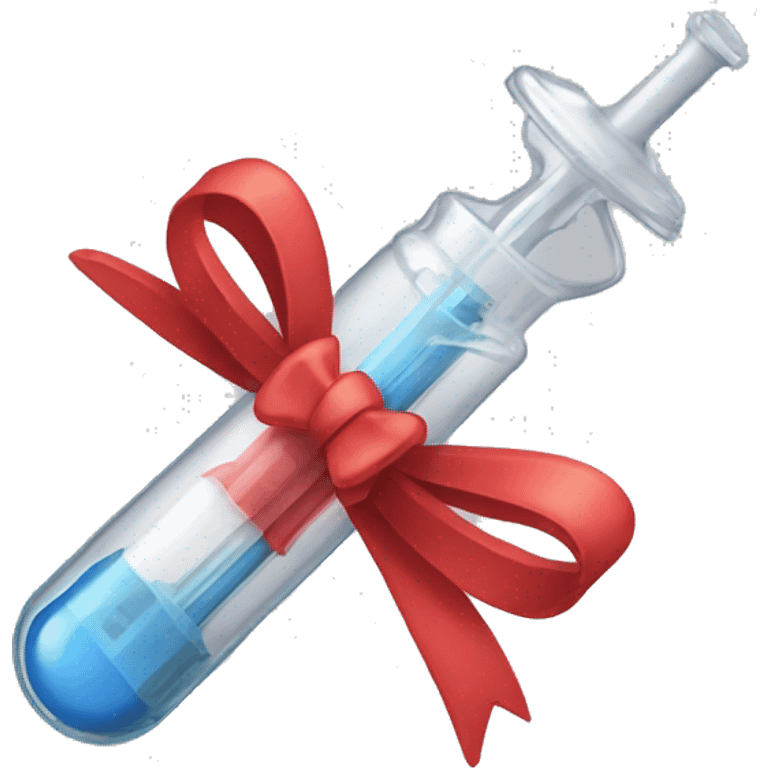 little syringe with a bow on it emoji