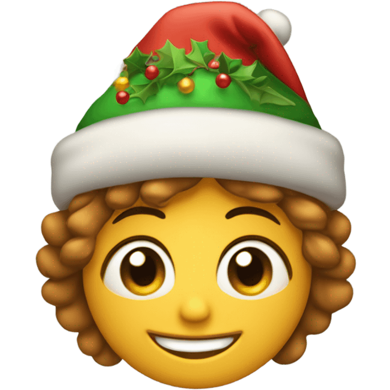 Cara Feliz con gorro de navidad  emoji