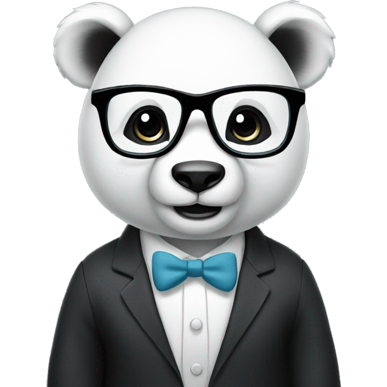 business Panda with glasses emoji