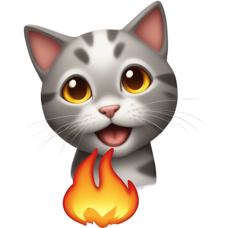 Kittens with fire emoji