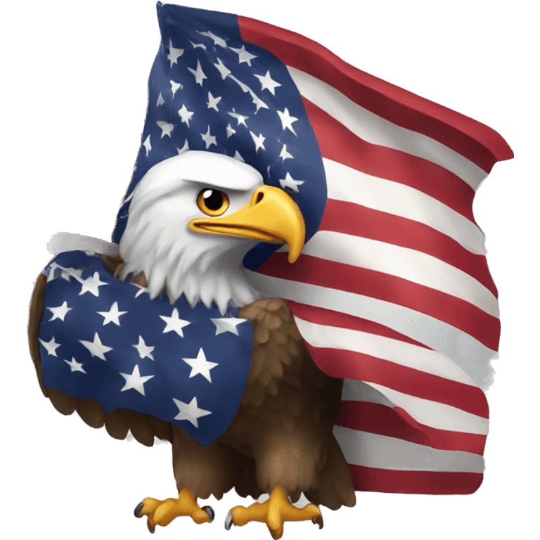 Eagle with American flag emoji