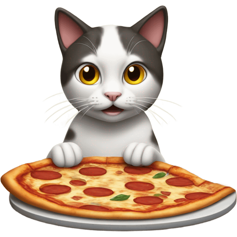 Cat eating pizza  emoji