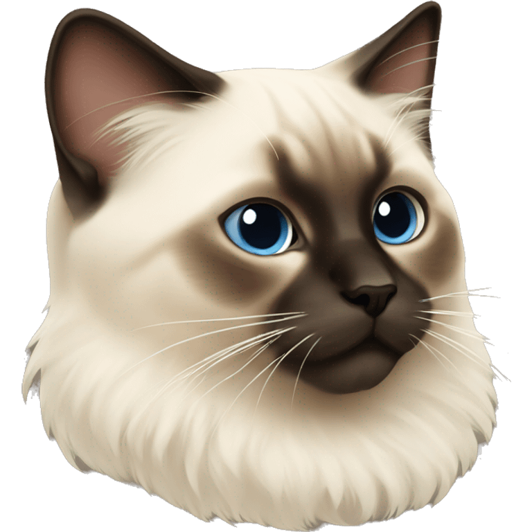 Fluffy Siamese cat emoji