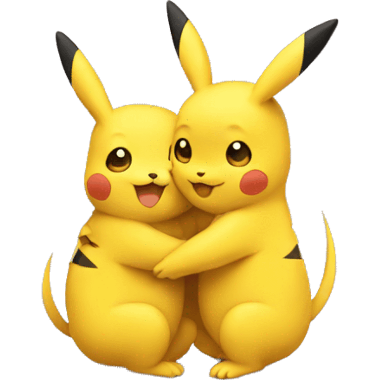 pikachus hugging each other emoji