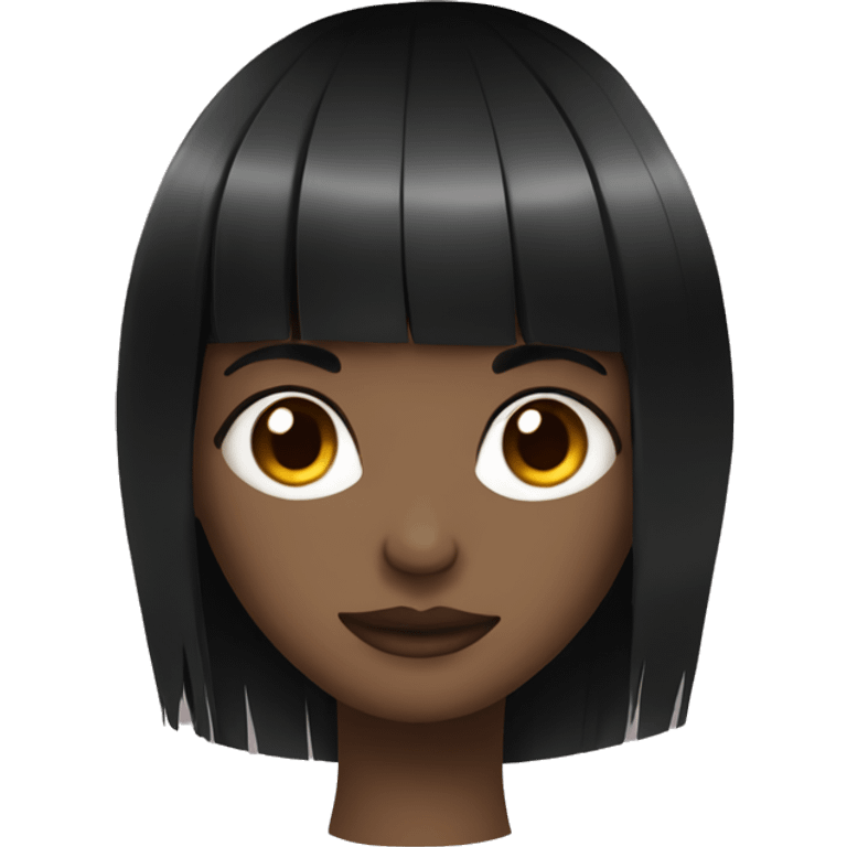 black hair girl with fringe alternative style  emoji