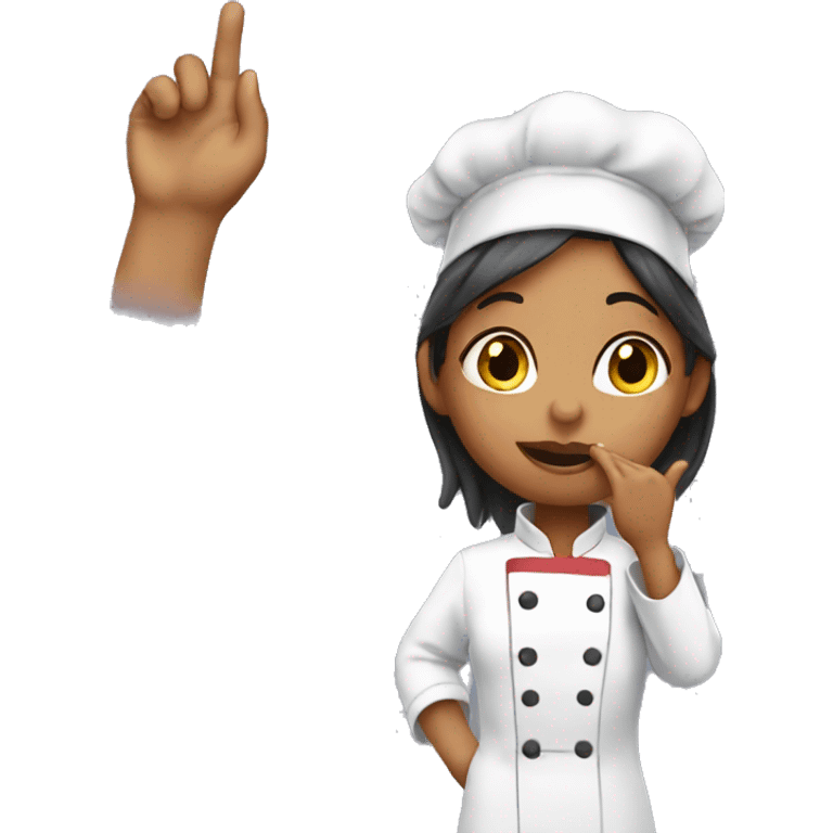 Girl chef blowing a kiss with her hand emoji