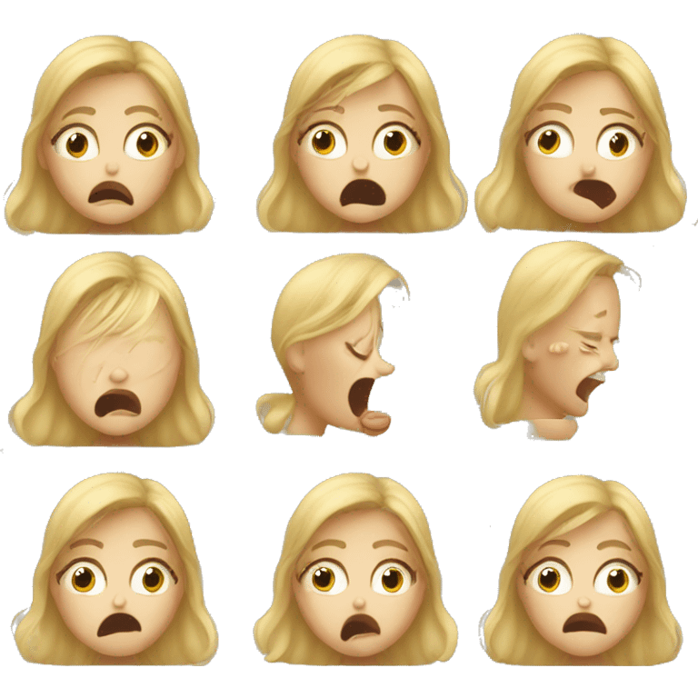 blonde girl sneezes emoji