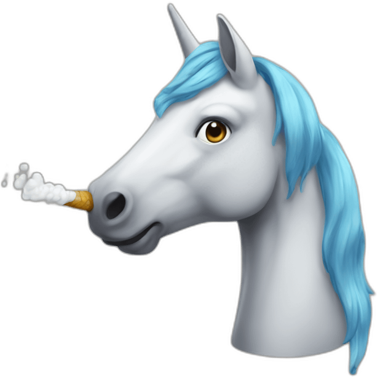 Une licorne qui fume emoji