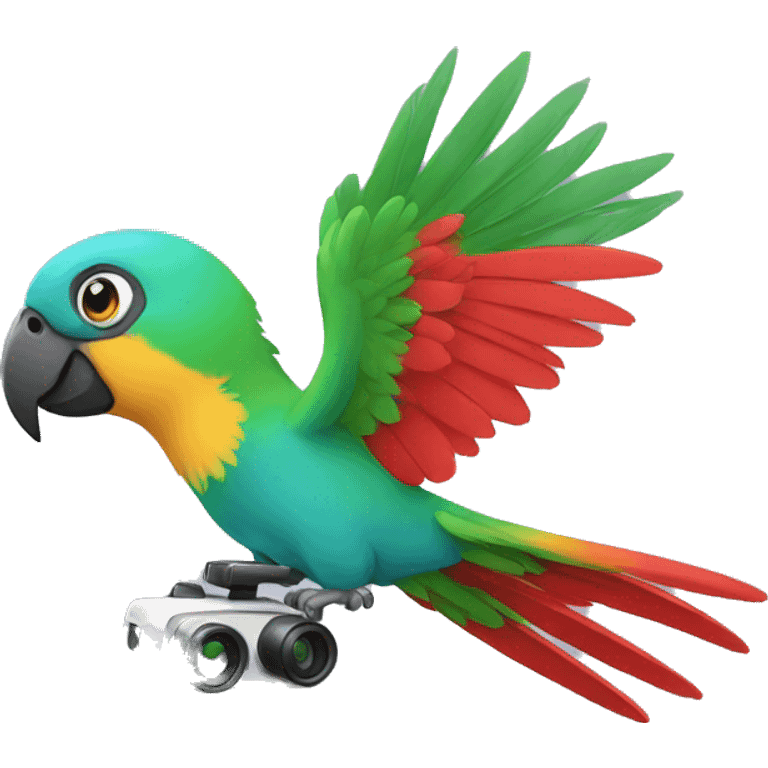  parrot flying a drone emoji