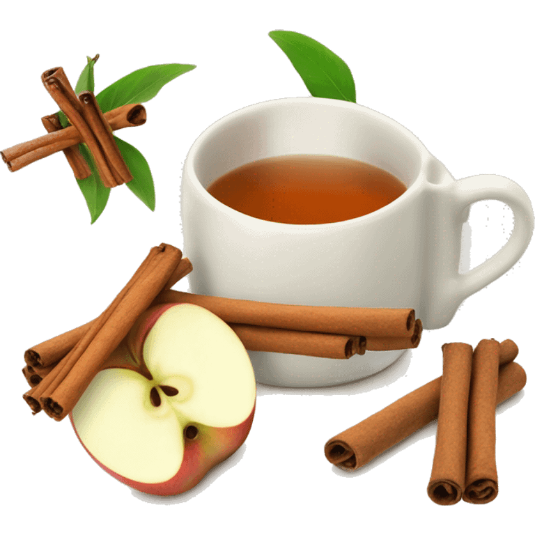 tea with apple and cinnamon sticks emoji