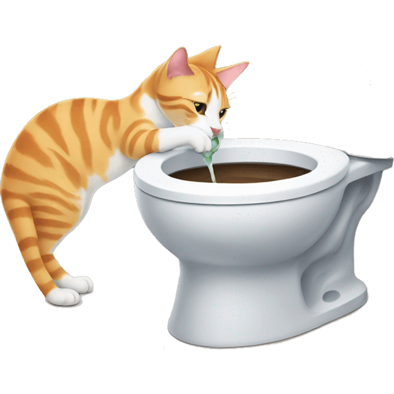 Cat drinking from toilet  emoji