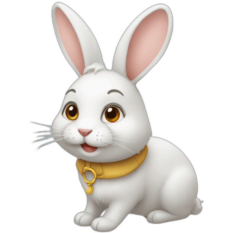 Chat sur lapin emoji