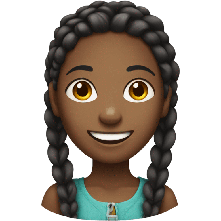 Black girl with braids smiling  emoji