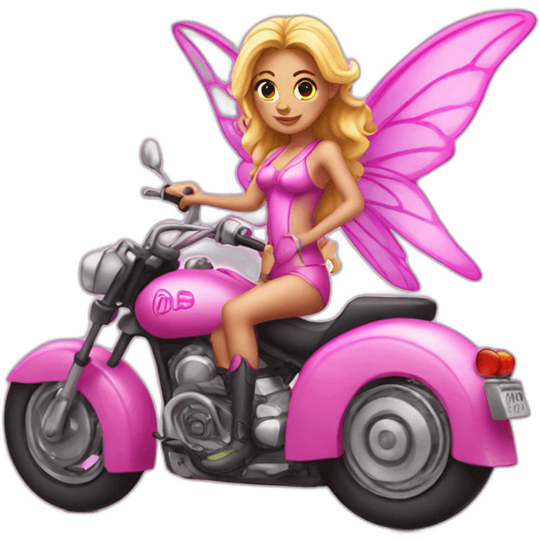 hot fairy on a pink motocycle emoji