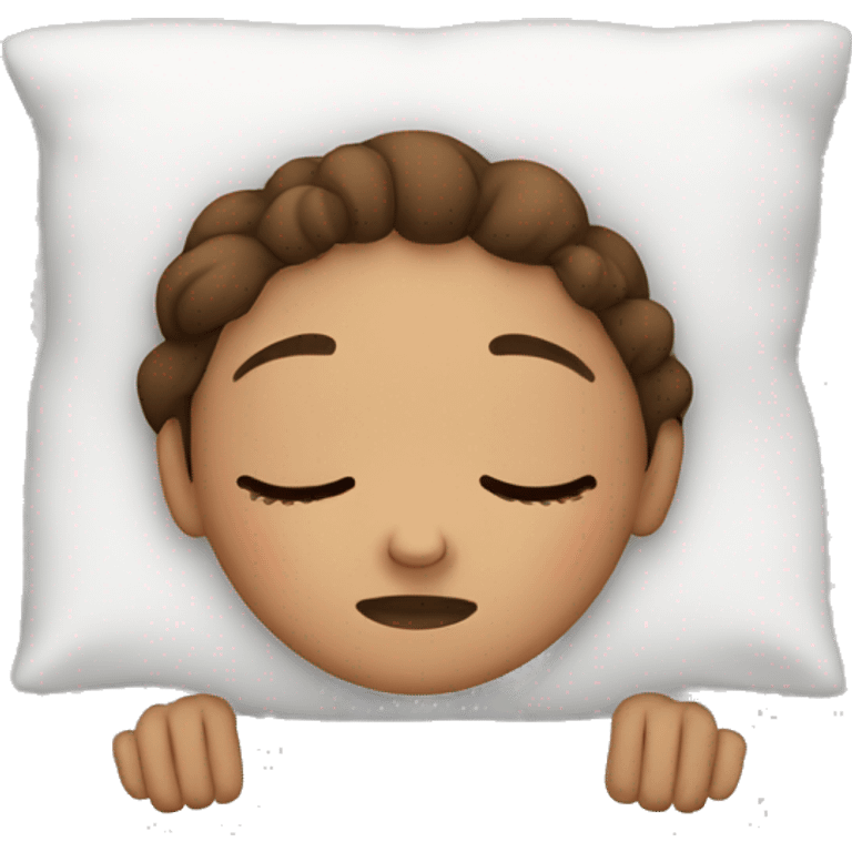 Girl with brown hair sleeping emoji