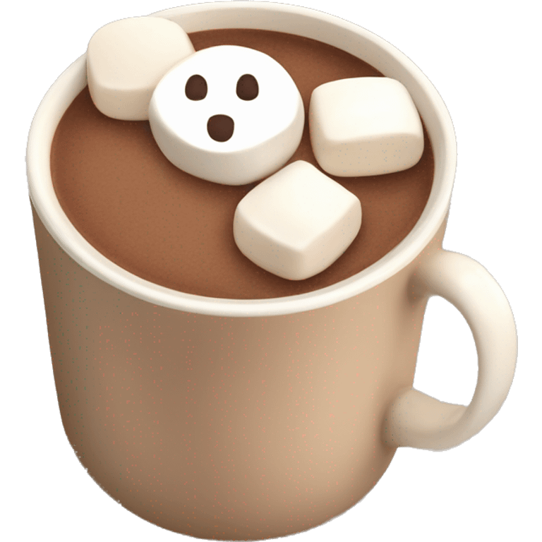 Hot chocolate in beige cup with marshmallows  emoji