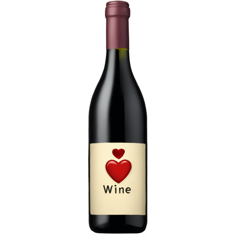 Wine with heart label emoji