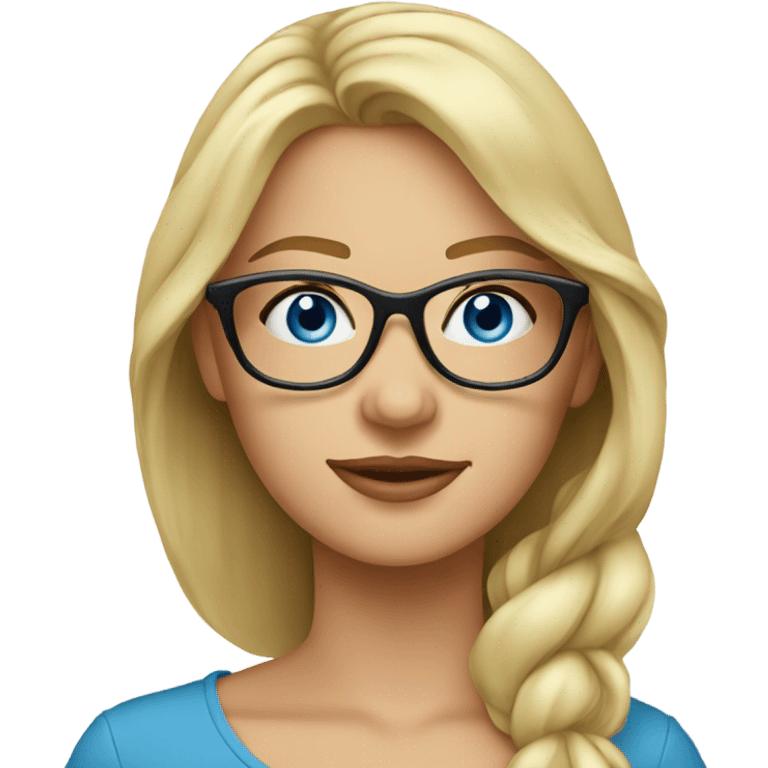 Real pretty blonde woman, blue eyes, wearing glasses - SIDE PROFILE  emoji