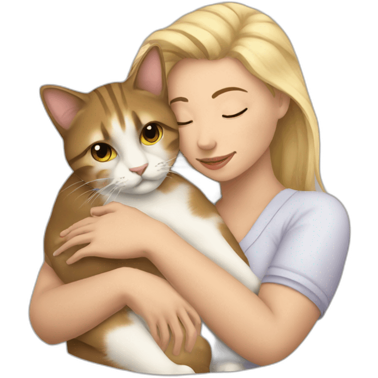 white-women-cuddling-a-cat emoji