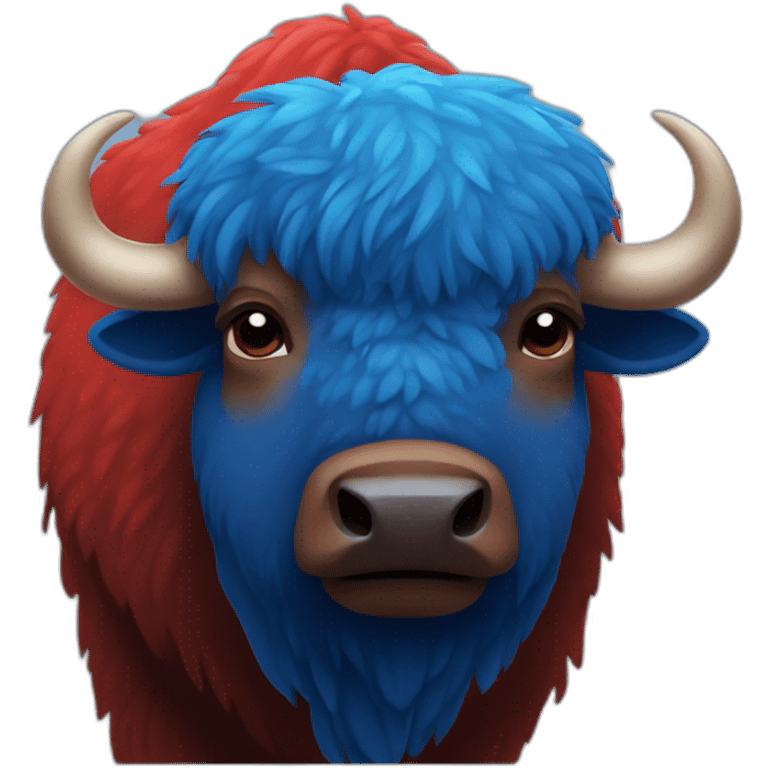 Blue/Red bison 🦬 emoji