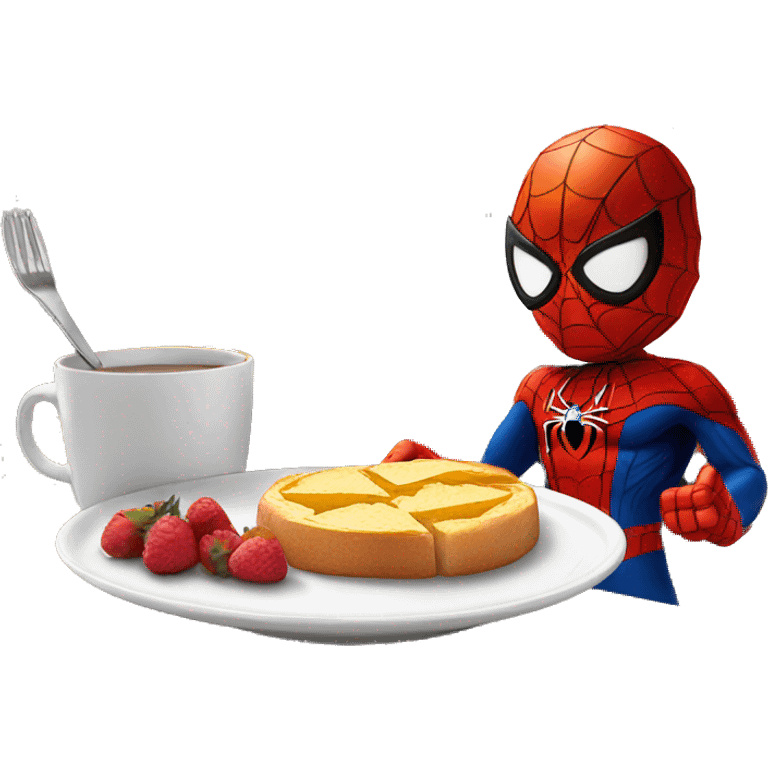 Spider-Man making breakfast emoji