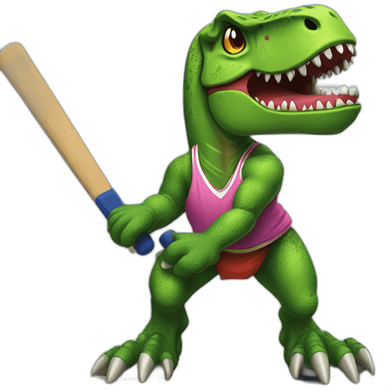 T-rex street hockey fun tiki emoji