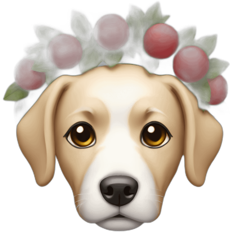 dog with a wreath on her head emoji