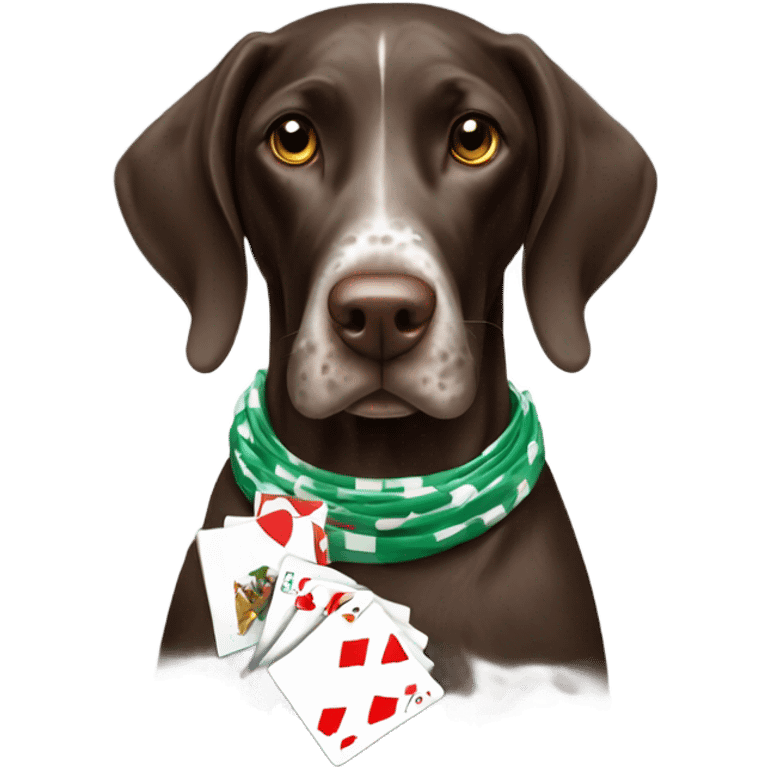 German Shorthaired Pointer Playing Poker emoji