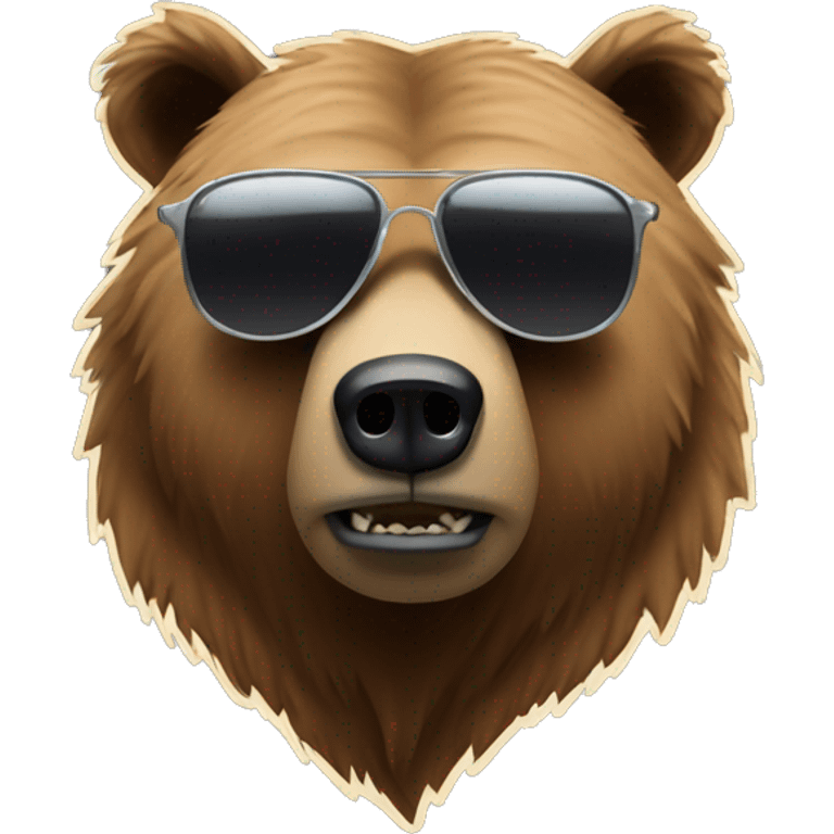 cool grizzly bear  with sunglasses hanging losse emoji