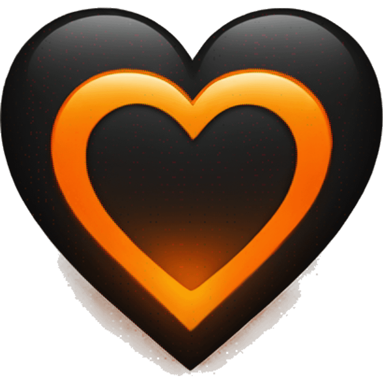 glowing black and orange heart emoji