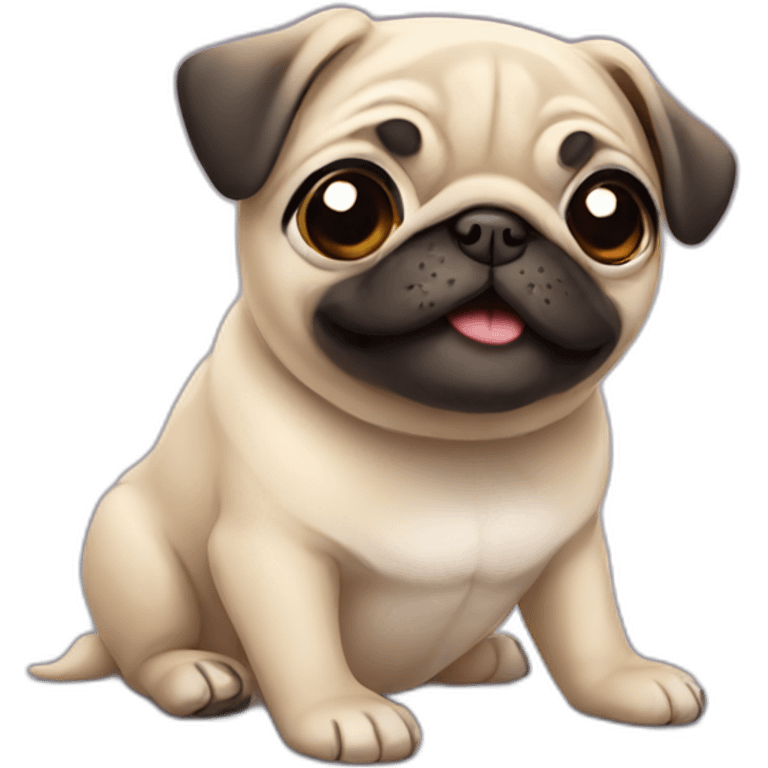 Cute pug emoji