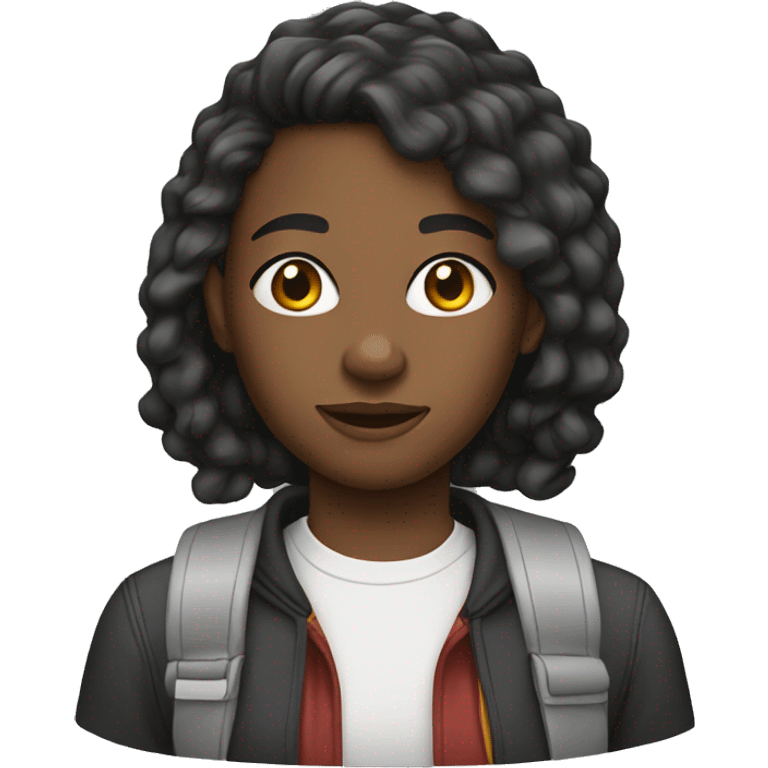 african american high school teenager emoji