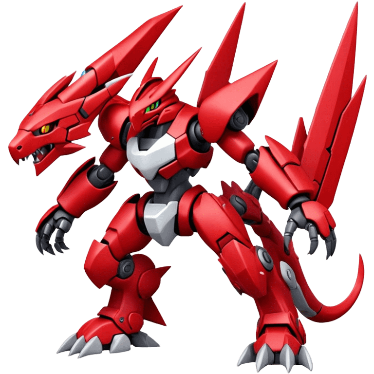  Cool Edgy Futuristic Red Digimon-Fakemon-Guilmon--Mecha full body emoji