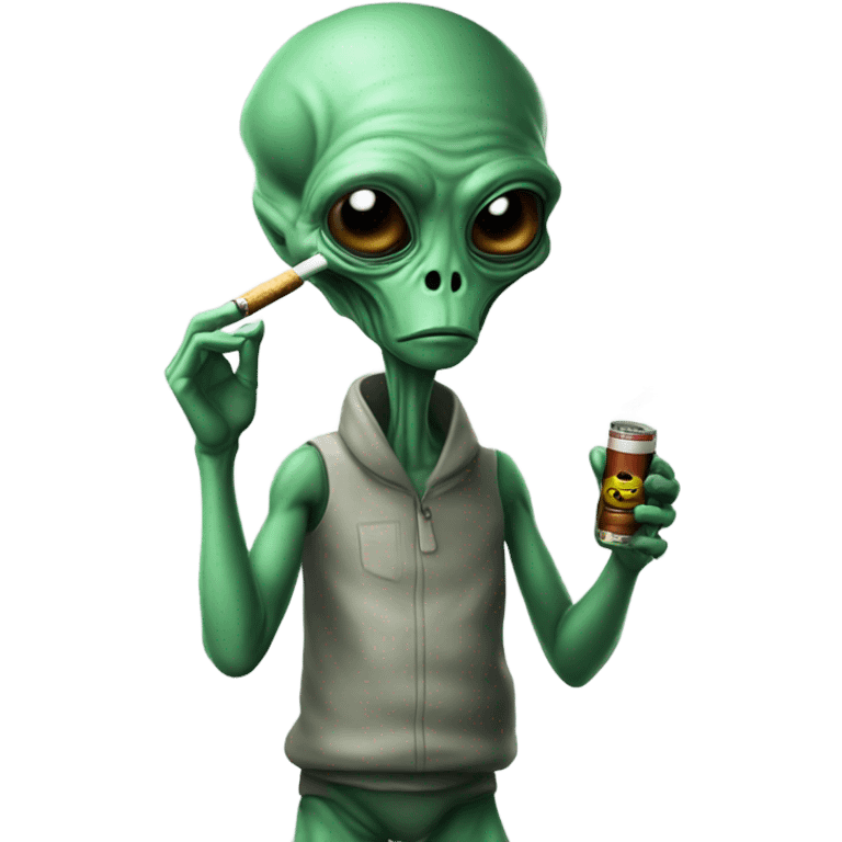 alien smoking a cigarrete emoji