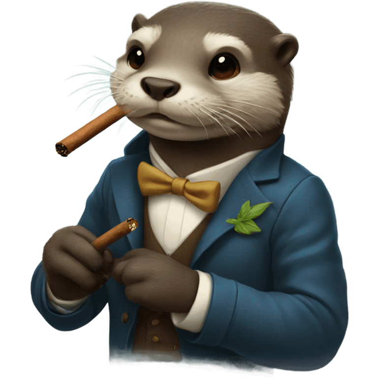 Otter smoking cigar emoji