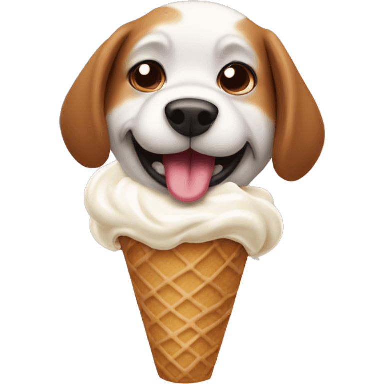 dog farting while eating ice cream emoji