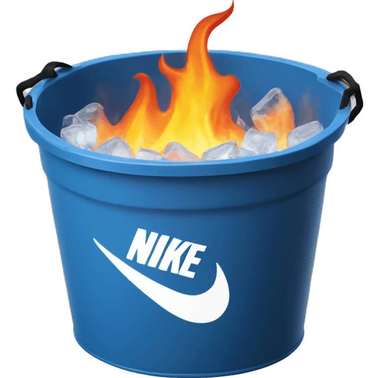 Nike on fire in bucket of ice emoji