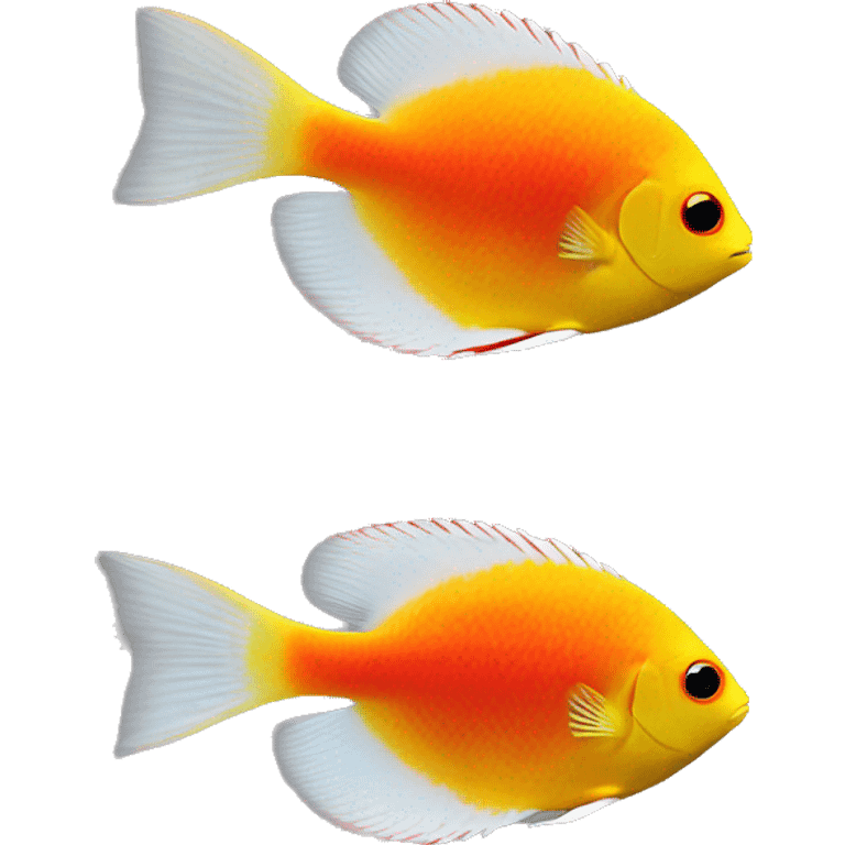 DISCUS SYMPHYSODON yellow red white orange dot emoji