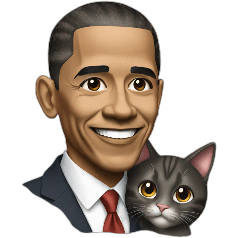 Obama with cat emoji