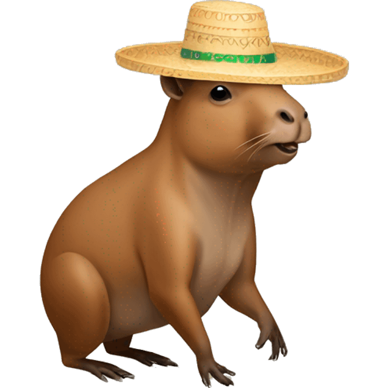 Capibara con un sombrero en la mano emoji