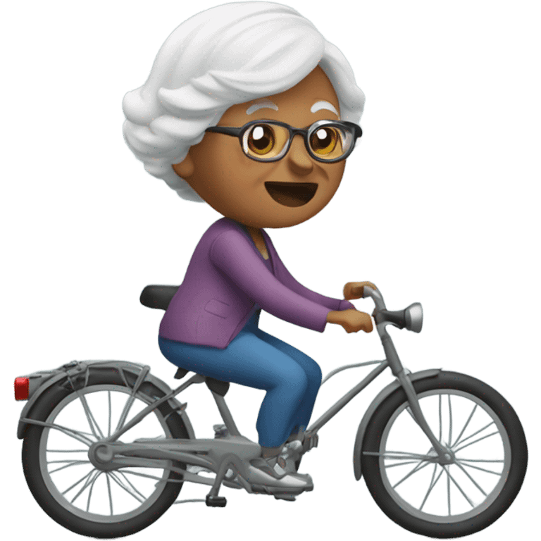 Granny on a bike emoji