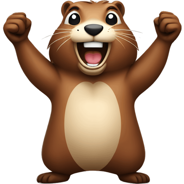 Beaver cheering  emoji