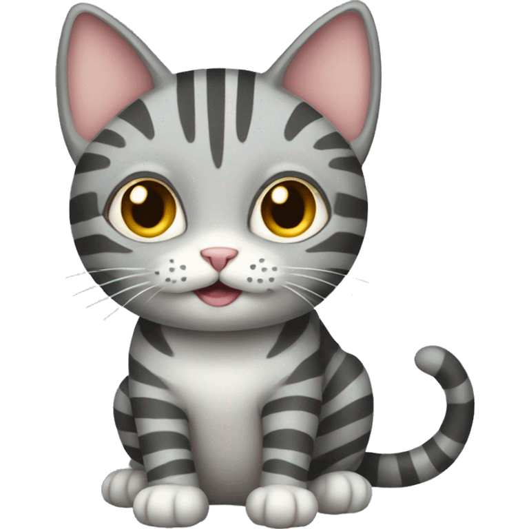 Striped grey cat emoji