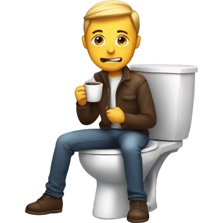 Sitting on the toilet with cigarette and coffee in hand emoji